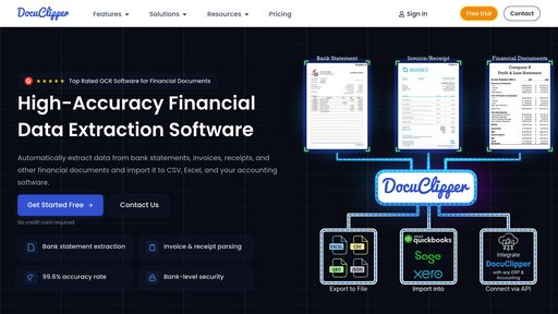 DocuClipper - OCR documentos financieros 99.6% precisión, integración contable directa - Logo