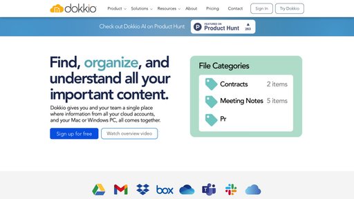 Dokkio - Plataforma inteligente de gestión de archivos en la nube con almacenamiento unificado - Logo
