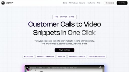 Dolphin AI - Unify customer feedback with AI analysis for data-driven decisions - Logo