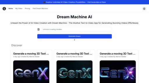 Dream Machine AI - Generador de video inteligente crea clips cinematográficos de 5 segundos - Logo