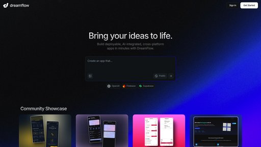 DreamFlow - Create Flutter apps from text descriptions, generate prototypes instantly - Logo