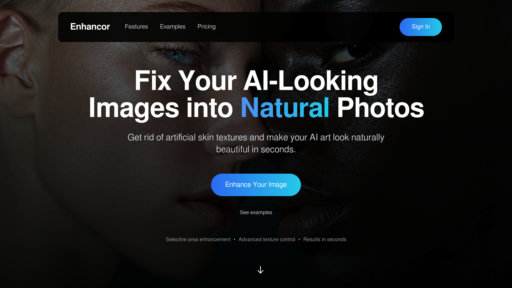 Enhancor.ai - Mejora inteligente de texturas cutáneas para retratos IA - elimina el aspecto artificial - Logo
