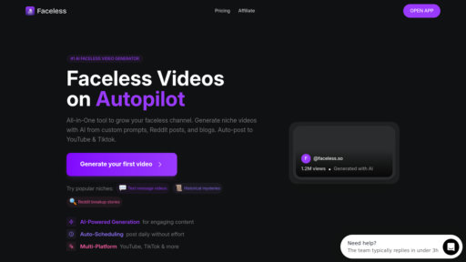 Faceless.so - Plataforma inteligente de creación de video para publicación automática - Logo