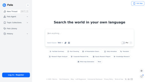 Felo AI - Búsqueda conversacional multilingüe con análisis y visualización de datos - Logo