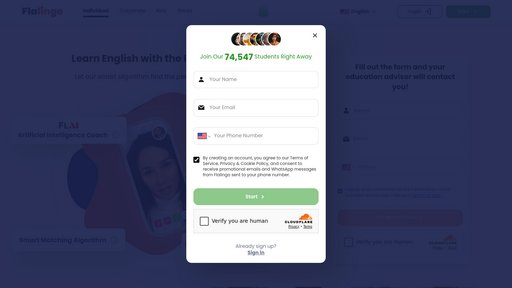 Flalingo - Aprendizaje de inglés personalizado con tutores nativos y asignación inteligente - Logo