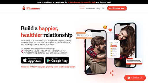 Flamme - Asistente de parejas inteligente con citas personalizadas y análisis emocional - Logo