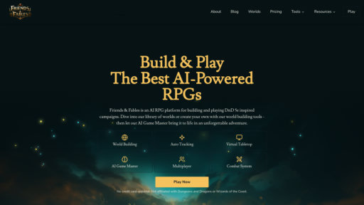 Friends &amp; Fables - Maître de Jeu intelligent pour DnD 5e - Scénarios et mondes automatiques - Logo