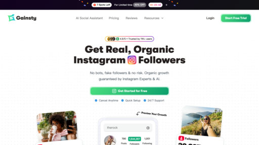Gainsty - Plataforma de crecimiento Instagram con segmentación inteligente para seguidores auténticos - Logo