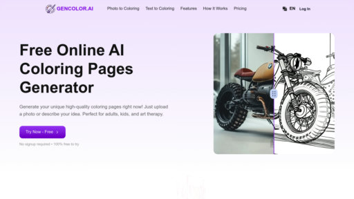 GenColor.ai - Generate coloring pages from photos and text instantly, high-quality printable - Logo