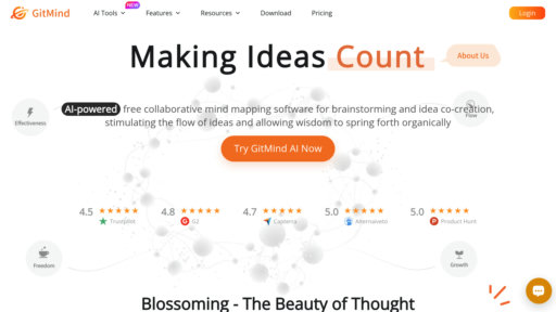 GitMind - Herramienta de mapas mentales inteligente con colaboración en tiempo real - Logo