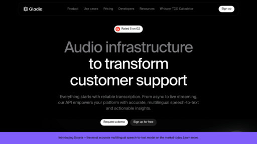 Gladia - Transcripción de voz en tiempo real y traducción multilingüe automática - Logo