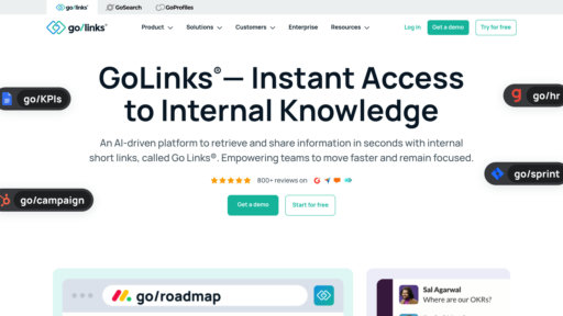 GoLinks - Plataforma de enlaces cortos inteligentes con búsqueda semántica para equipos - Logo