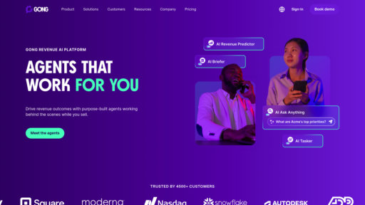 Gong - Plateforme d'intelligence revenue analysant les conversations pour optimiser les ventes - Logo