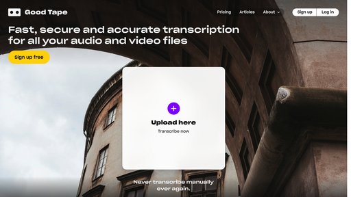 Good Tape - Transcripción inteligente de audio y video, multilingüe y segura para empresas - Logo