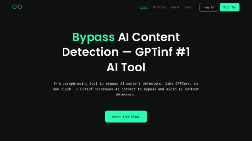 GPTinf - Reescribe texto de IA, evade sistemas de detección fácilmente - Logo