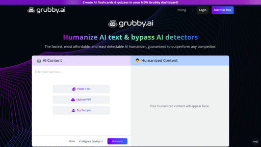Grubby AI - Convierte texto IA en escritura humana, evade detección 30+ idiomas - Logo