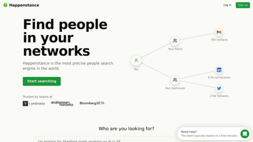 Happenstance - Recherche relationnelle intelligente par langage naturel pour réseaux professionnels - Logo