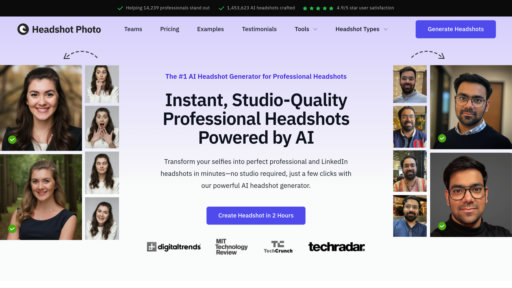 HeadshotPhoto.io - Transformez vos selfies en portraits professionnels avec styles personnalisables - Logo