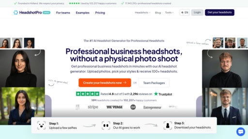 HeadshotPro - Générateur de portraits professionnels, photos de qualité studio en heures - Logo