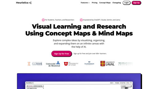 Heuristica - Visual concept mapping tool for effortless knowledge exploration and learning - Logo