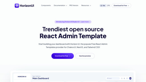 Horizon UI - 开源React UI框架，快速构建响应式管理后台 - Logo