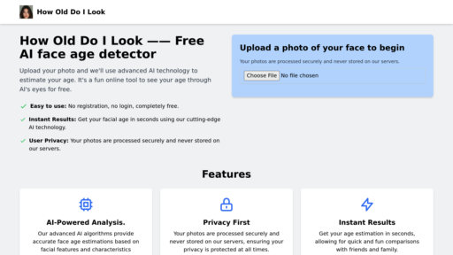 How Old Do I Look - Herramienta de detección de edad - análisis instantáneo sin registro - Logo
