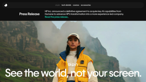 Humane Ai Pin - Asistente portátil sin pantalla con proyección láser y control por voz - Logo