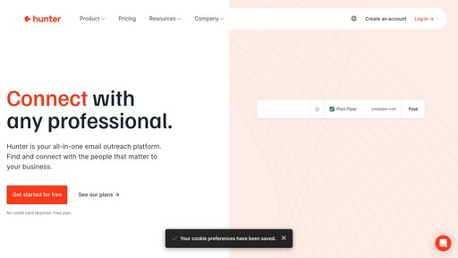 Hunter.io - Buscador y verificador de correos electrónicos profesionales - Logo