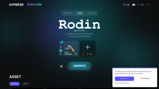 Hyper3D (Rodin) - Convierte texto e imágenes a modelos 3D para juegos y diseño - Logo