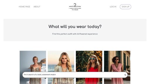 I Have Nothing To Wear - Asistente de moda inteligente crea outfits personalizados según tus preferencias - Logo