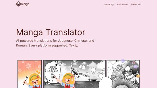 Ichigo Manga Translator - Manga translation app that converts Japanese, Korean, Chinese comics to English - Logo