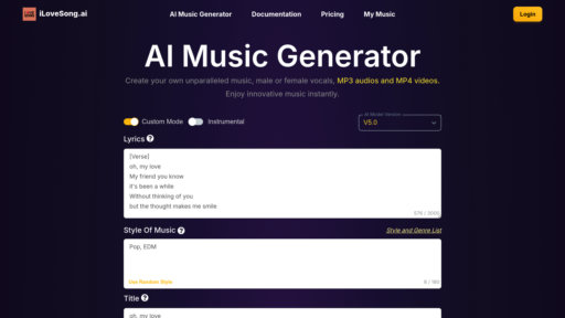 iLoveSong.ai - Generador de canciones desde texto con voces y estilos personalizables - Logo