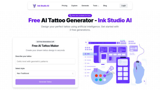 InkStudioAI - AI绘画与艺术创作平台 - Plataforma inteligente de diseño de tatuajes, múltiples estilos en tiempo real - Logo