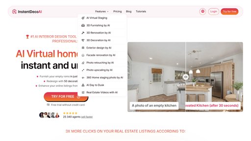 InstantDeco.ai - Plataforma de decoración virtual que convierte espacios vacíos en interiores amueblados - Logo