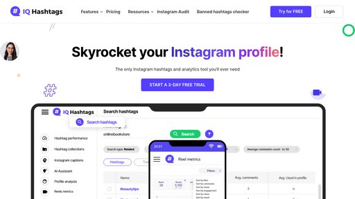 IQ Hashtags - Optimización inteligente de hashtags para mayor visibilidad y engagement en Instagram - Logo