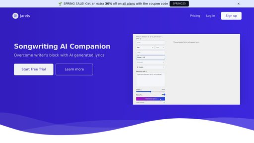 Jarvis Lyrics - Generador de letras inteligente para 60+ géneros y 40+ idiomas - Logo