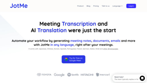 JotMe - Assistant de réunions avec transcription et traduction multilingue - Logo