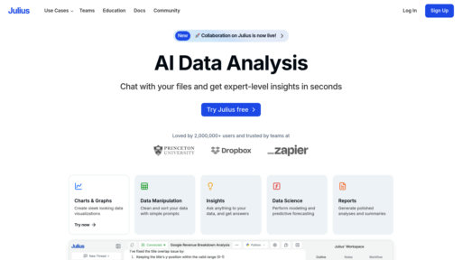 Julius AI - Outil d'analyse qui transforme vos données en graphiques par conversation simple - Logo