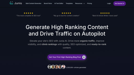 Junia AI - Herramienta inteligente de creación de contenido SEO con copywriting y visuales automáticos - Logo