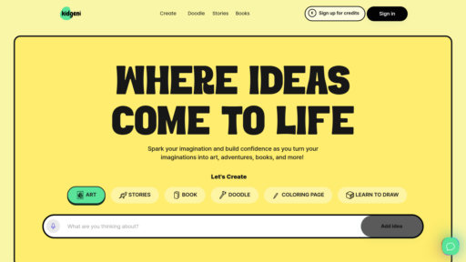 Kidgeni - Plataforma creativa infantil con generación de arte IA e impresión personalizada - Logo