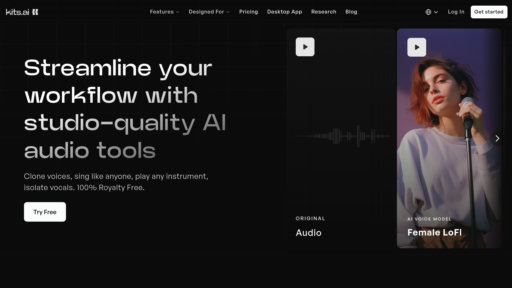 Kits AI - Plataforma musical inteligente: clonación de voz y herramientas de audio - Logo