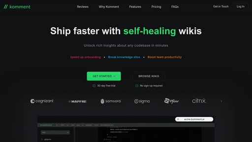 Komment - Plataforma de documentación inteligente que crea y actualiza automáticamente - Logo