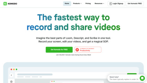 Komodo Decks - Grabación de pantalla inteligente con transcripción automática - Logo
