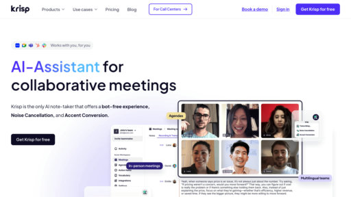 Krisp AI - Cancelación inteligente de ruido y transcripción para reuniones claras - Logo
