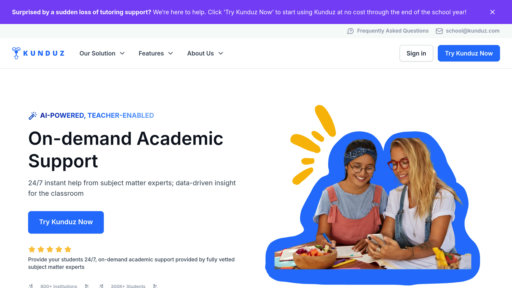 Kunduz - Instant academic tutoring platform with unlimited expert help and learning analytics - Logo