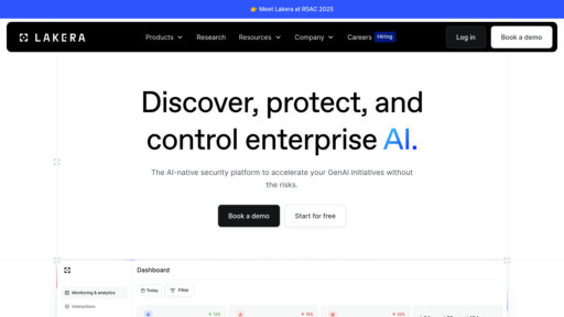 Lakera AI - Seguridad para IA - Protección en tiempo real contra inyecciones y fugas de datos - Logo
