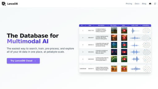 LanceDB - Base de datos vectorial open-source, arquitectura serverless para datos a gran escala - Logo