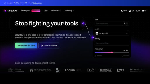 Langflow - 开源可视化平台，拖拽构建智能工作流与多Agent系统 - Logo