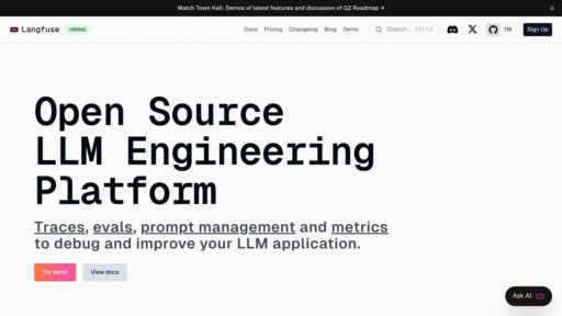 Langfuse - Plataforma LLM open-source con herramientas de depuración y análisis - Logo