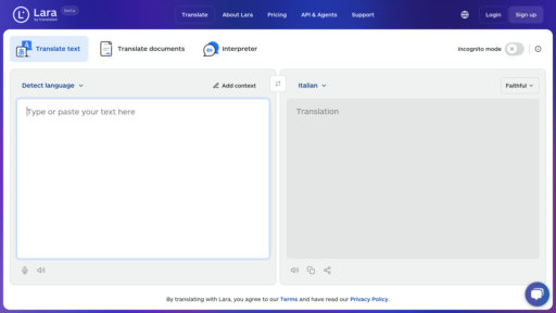 Lara Translate - Intelligent translation platform supporting 200+ languages with contextual understanding - Logo